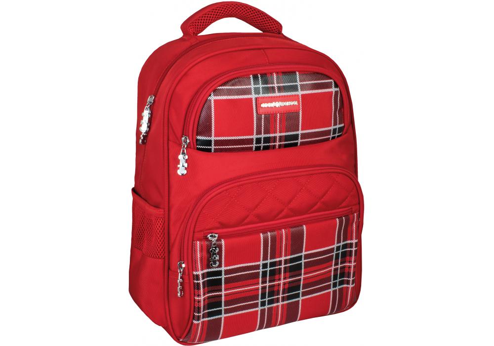 Рюкзак школьный Cool For School Plaid 41x32x14 см 16-25 л Красный (CF86137)