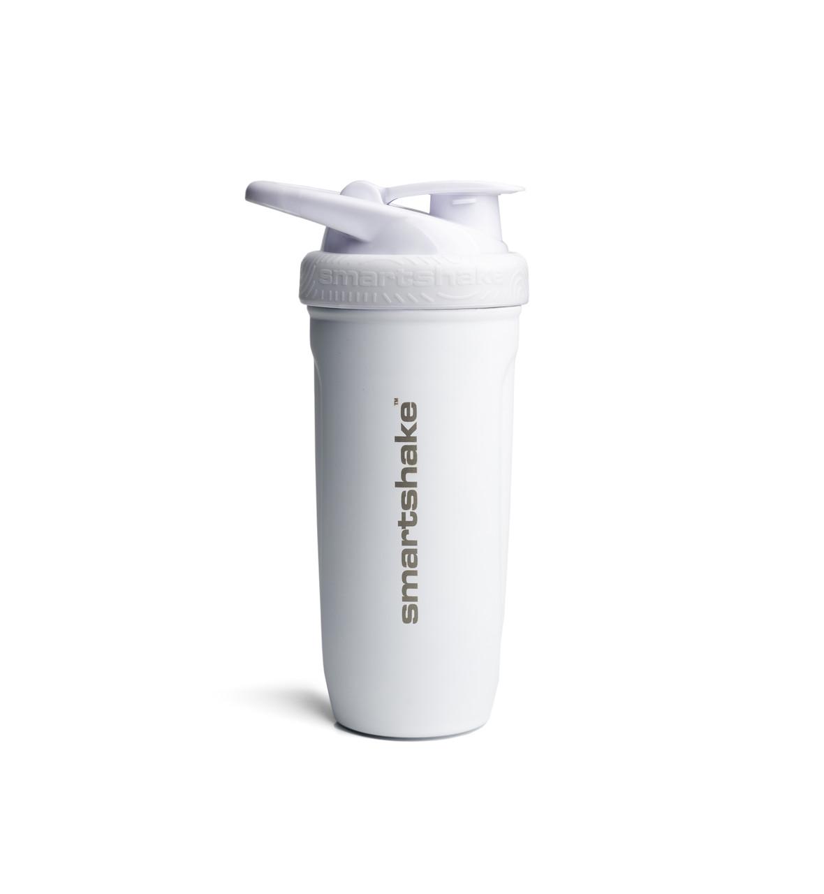 Шейкер спортивний SmartShake металевий Reforce Stainless Steel 30 oz 900 мл White