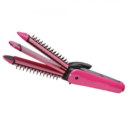 Плойка-гофре для волосся Nova NHC-8890 3в1 багатофункціональний стайлер Рожевий (0019)