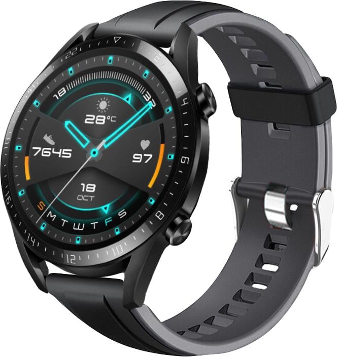 Ремешок Coholl для Huawei Watch GT/GT2 22 мм Black/Grey (16257)