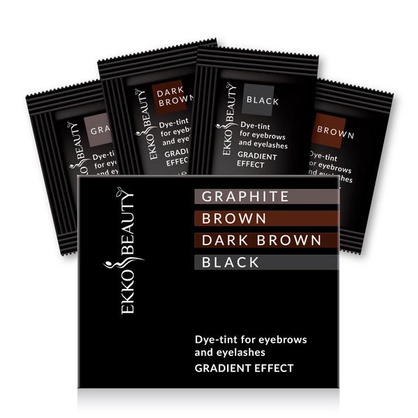 Набор краски-тинт Ekko Beauty Gradient Effect саше для бровей и ресниц (11067759)