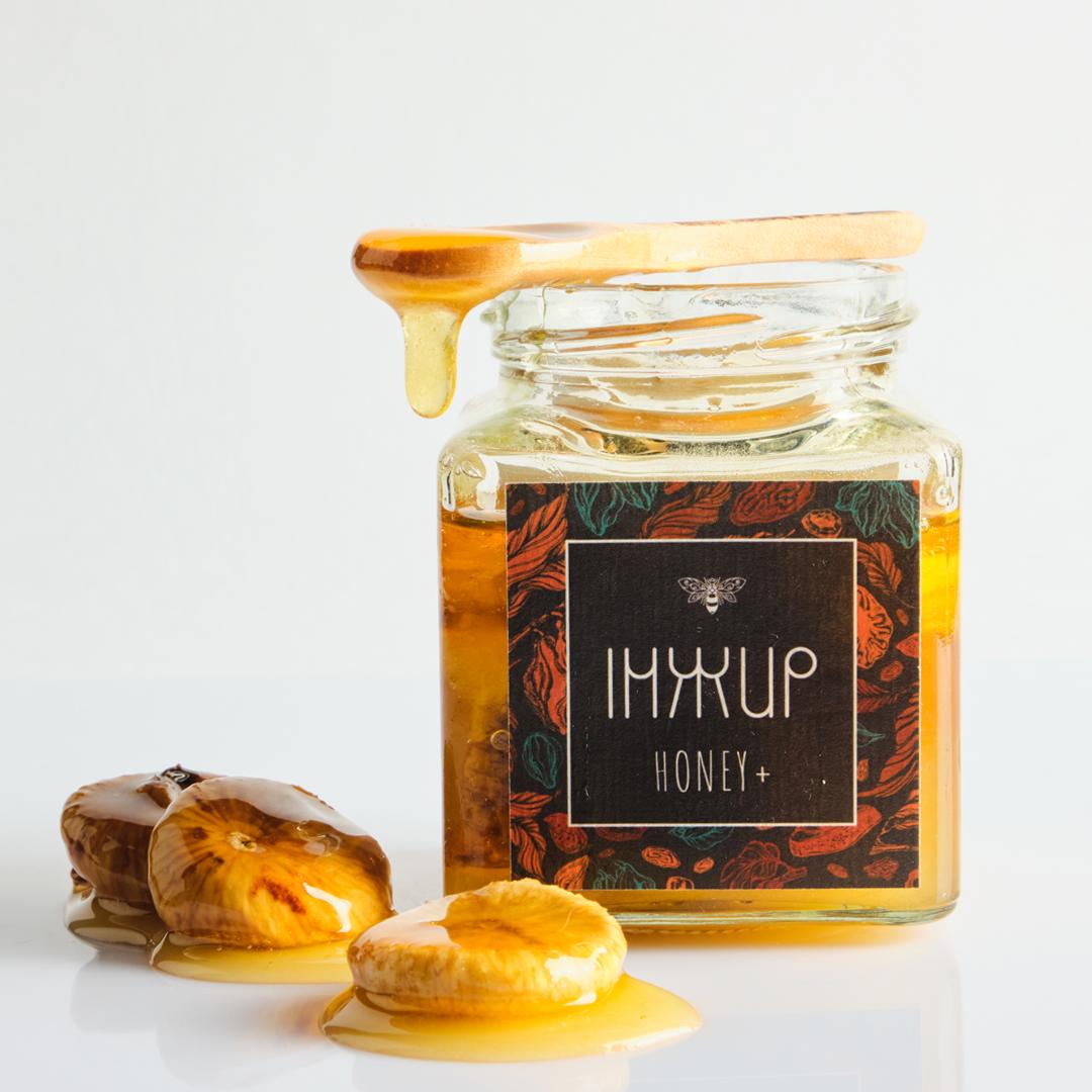 Мед натуральный Honey+ Natural с инжиром 320 г Мед натуральный Honey+ Natural с инжиром 320 г