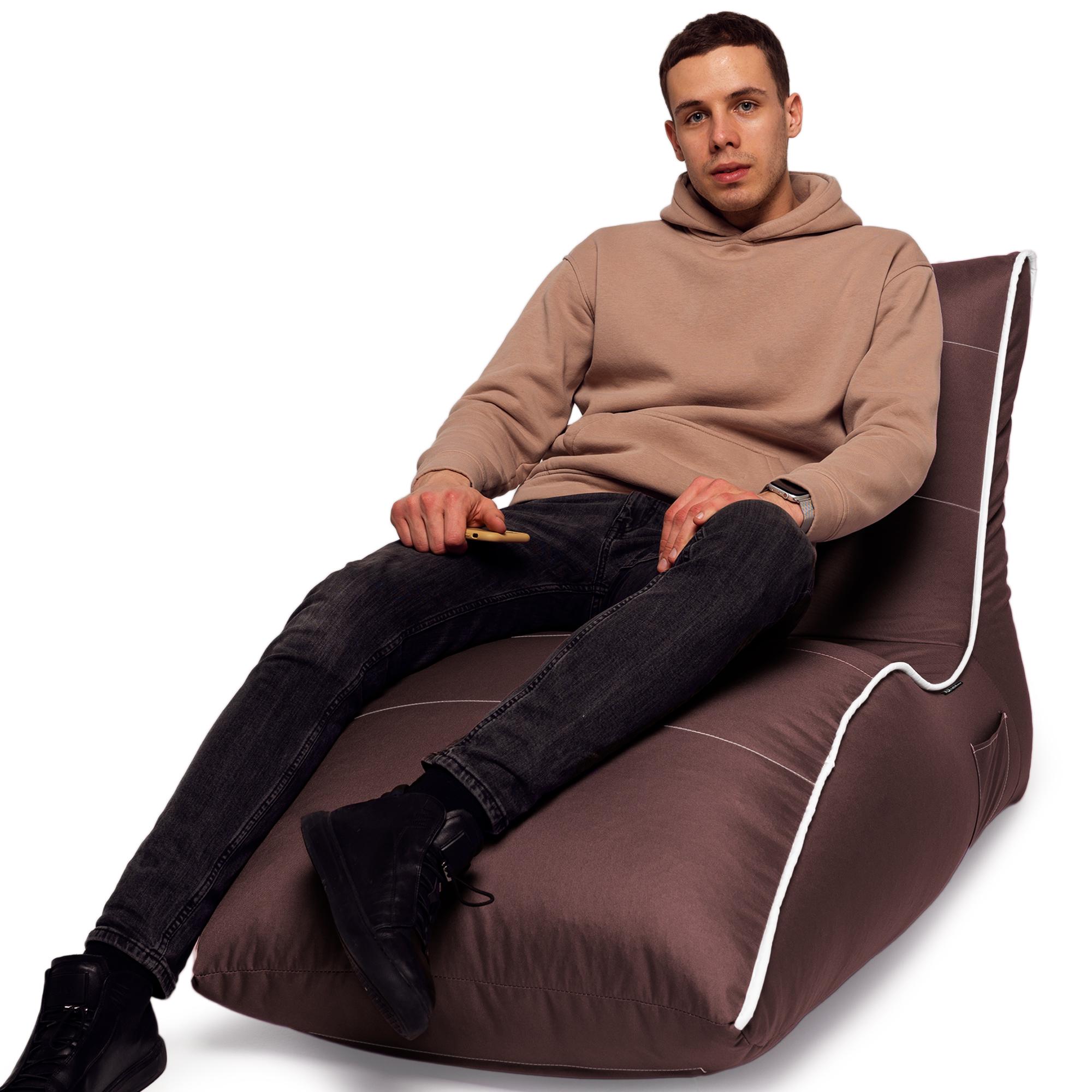 Кресло-мешок iQmebel Лежак 80х125 см оксфорд Коричневый - фото 5