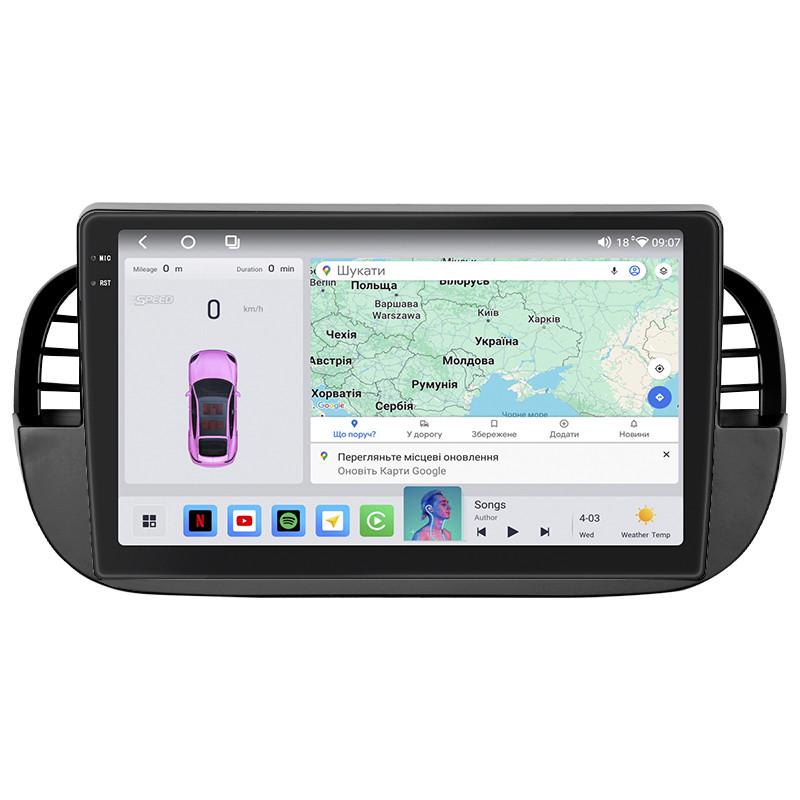 Автомагнитола штатная Lesko для Fiat 500 II 2007-2015 4/64 QLED CarPlay 4G Wi-Fi GPS Prime 9" (24366417)