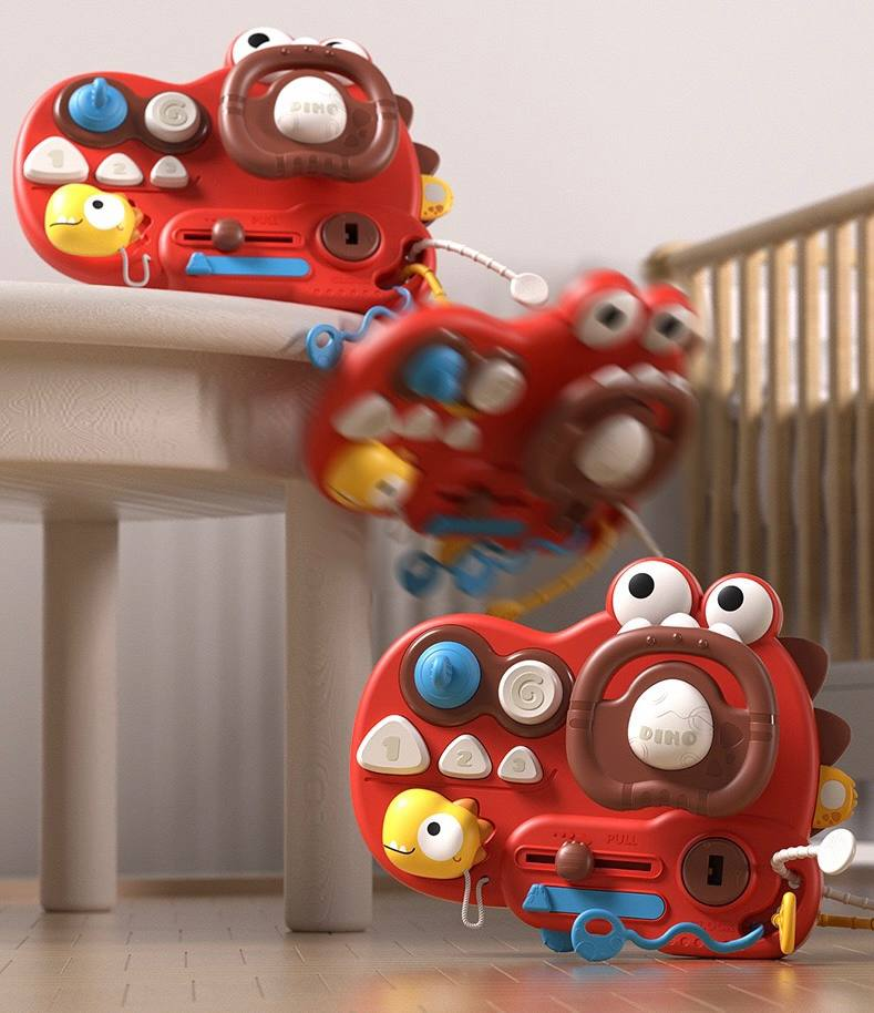 Бізіборд TK Group YD 750-30 Розумний Динозаврик на коляску/кроватку/автокрісло Червоний (2711437744) - фото 2 Бізіборд TK Group YD 750-30 Розумний Динозаврик на коляску/кроватку/автокрісло Червоний (2711437744) - фото 2