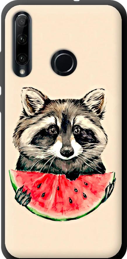 Чехол на Huawei Honor 10i Енотик с арбузом (4605b-1673-42517)