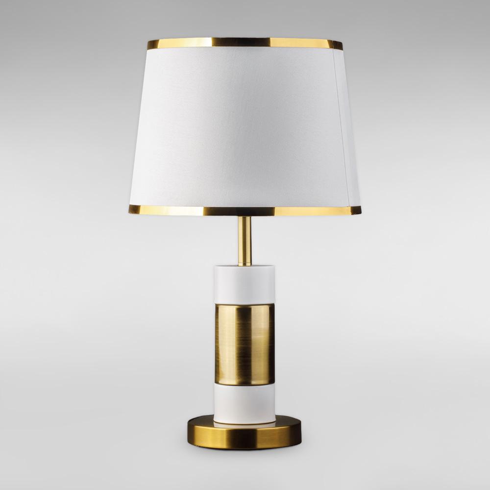 Лампа настольная с абажуром Light House DL-18764/1T Латунь/Белый
