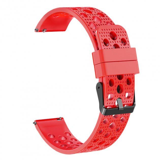 Силиконовый перфорированный ремешок Watchbands для Samsung Galaxy Watch 46 мм Red (WB009DUBLEPERFRED-1)