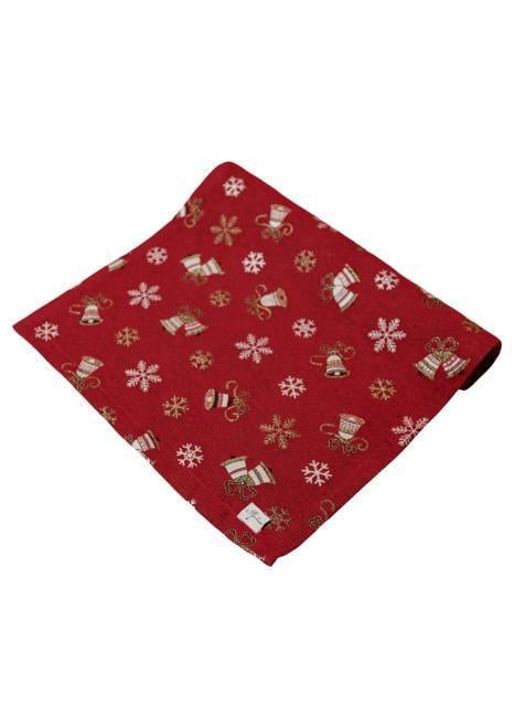 Дорожка жаккардовая с люрексом Колокольчики 40x180 см Красный (36828)