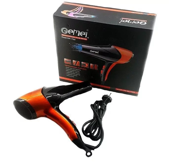 Фен для сушки волос Gemei Gm-1766 с регулировкой нагрева и воздушного потока (5024546) - фото 2 Фен для сушки волос Gemei Gm-1766 с регулировкой нагрева и воздушного потока (5024546) - фото 2
