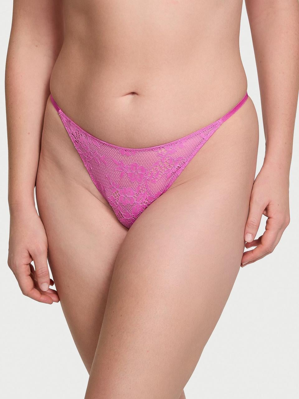Трусики женские Victoria's Secret Lace Rhinestone Heart Hardware Brazilian M Розовый (34312955164427)