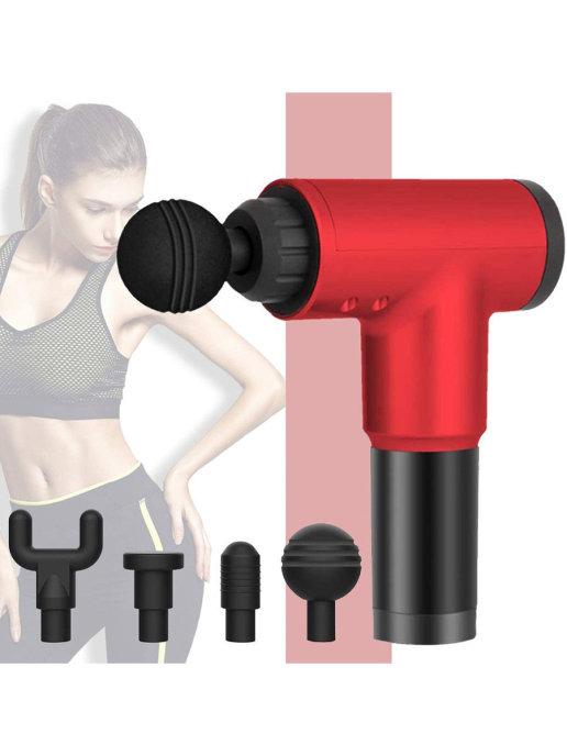 Массажер для тела Fascial Gun пистолет 6 скоростей Red - фото 2