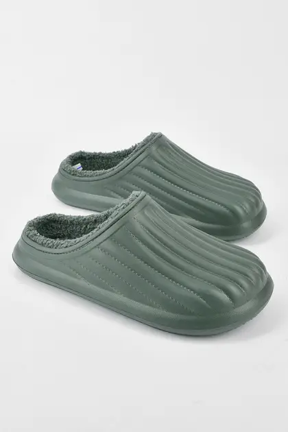 Галоши мужские утепленные с открытым задником на меху р. 44 Хаки (2740602022)