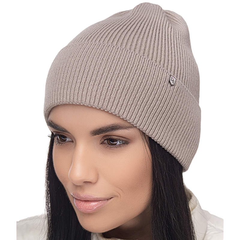 Шапка женская Leks ДЮНА с отворотом удлиненная без подкладки одинарная one size Лате