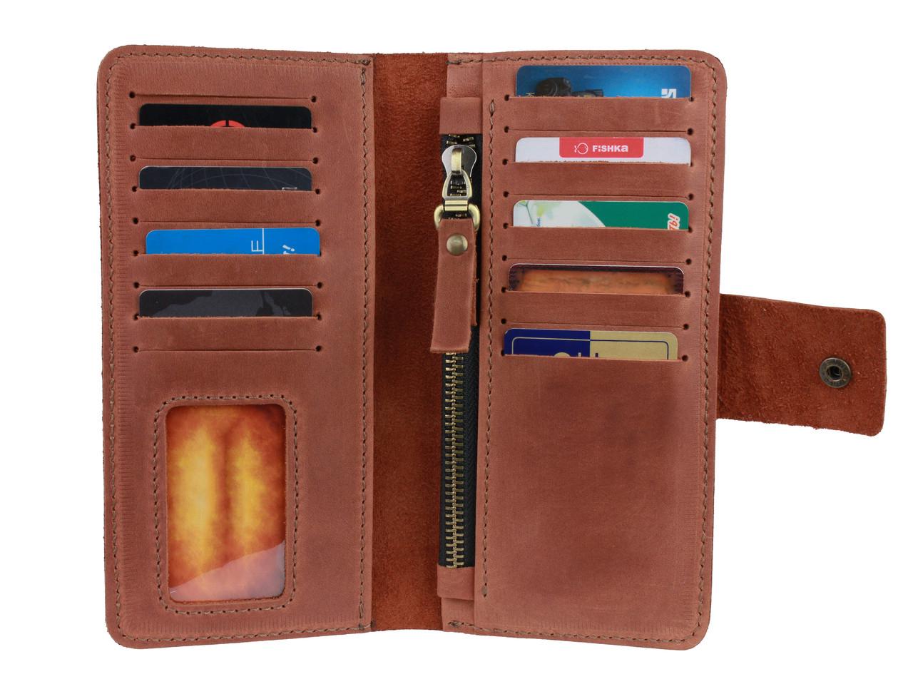Гаманець FREESKIN шкіряний 19х9,5х1 см Світло-коричневий - фото 5 Гаманець FREESKIN шкіряний 19х9,5х1 см Світло-коричневий - фото 5