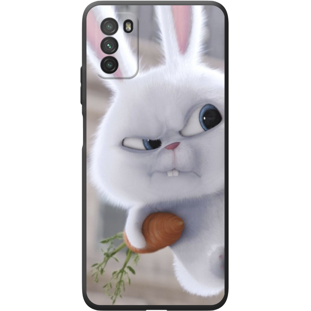 Чехол BoxFace Poco M3 Rabbit Snowball Черный силикон (41586-up1116-42015) - фото 1