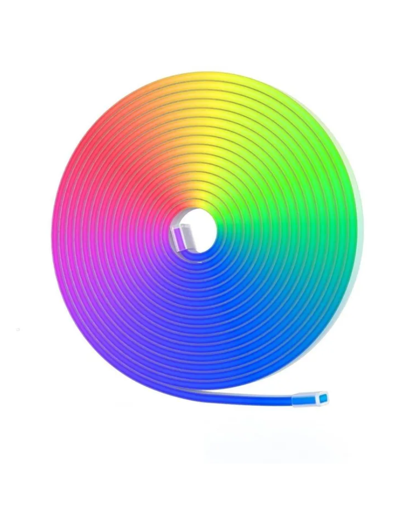 Лента неоновая с пультом и блютузом LED влагозащищена с блоком питания 220V Bluetooth/приложение 5 м (27292241) - фото 1