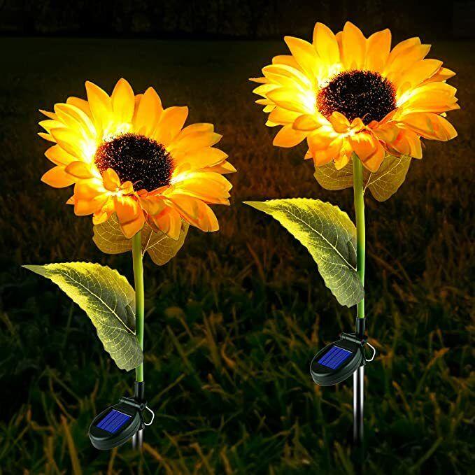Фонарь на солнечной батарее садовый Подсолнух в грунт 75 см Теплый белый (MX-00009083) - фото 2 Фонарь на солнечной батарее садовый Подсолнух в грунт 75 см Теплый белый (MX-00009083) - фото 2