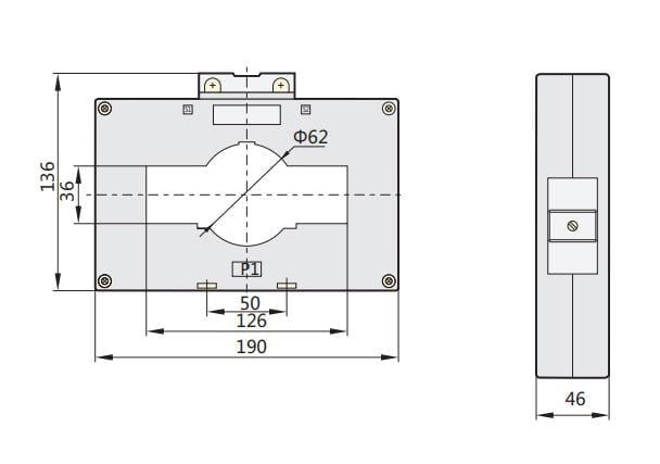 Трансформатор тока CHINT BH-0.66 120I 1000/5A CL0.5 IEC (824279) - фото 2