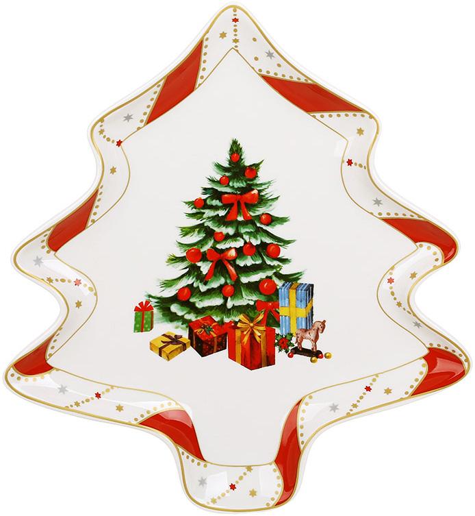 Блюдо фарфоровое Candyland в форме елки 24х22 см