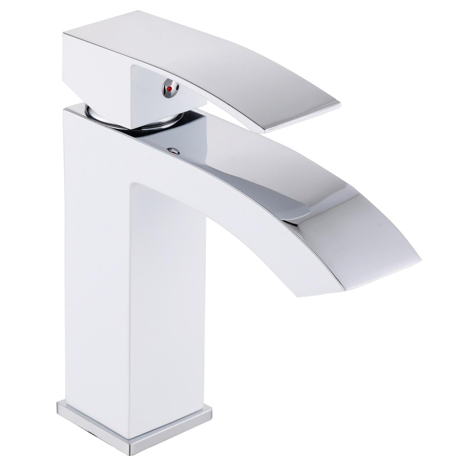 Смеситель для умывальника Q-tap Swan Cascada QTSWA270CRW45568 однорычажный Белый (236054)