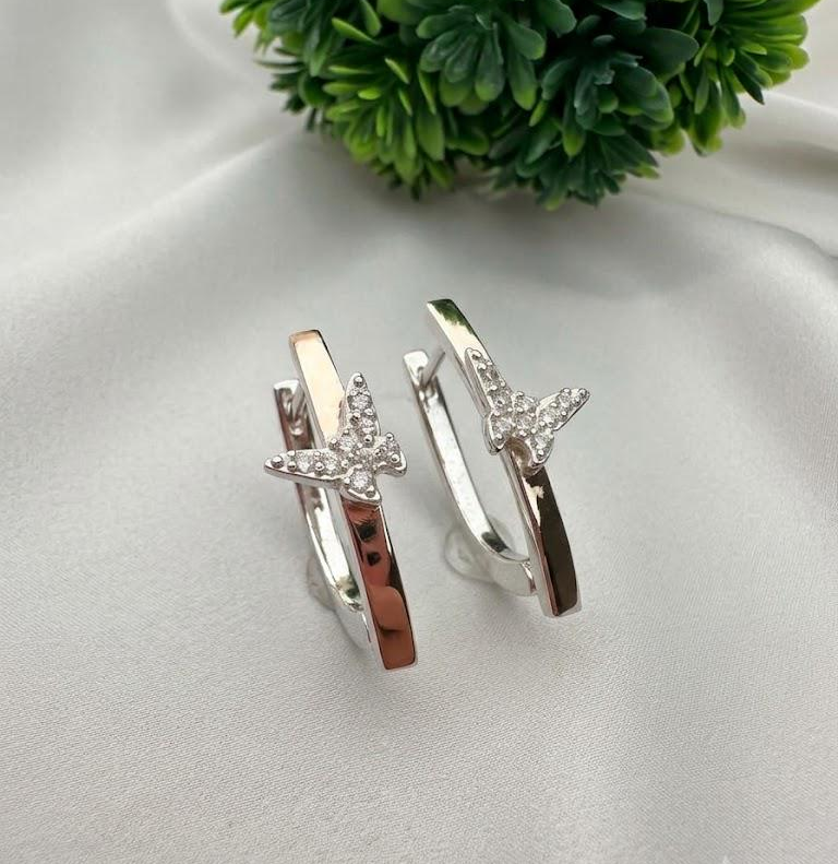 Серьги Сакура серебро 925 с золотом и цирконами (2974249933)