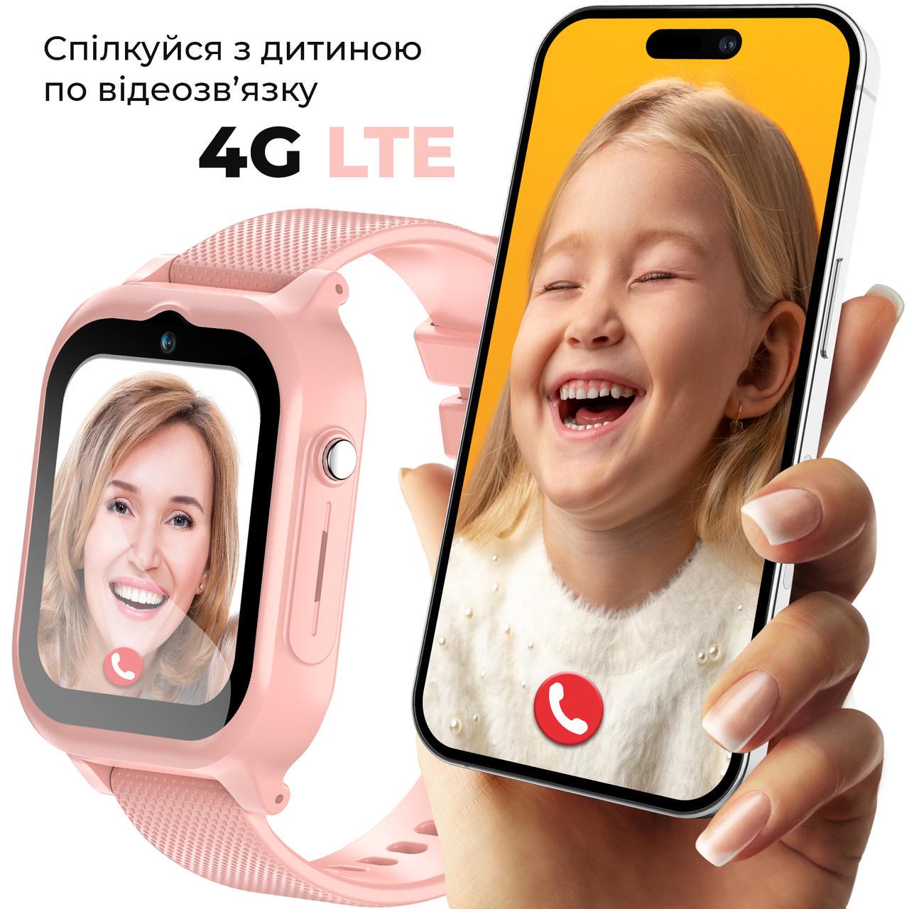 Смарт-годинник дитячий JETIX G99 зі змінним корпусом GPS 4G відеодзвінком і вологозахистом Pink (10985367) - фото 3