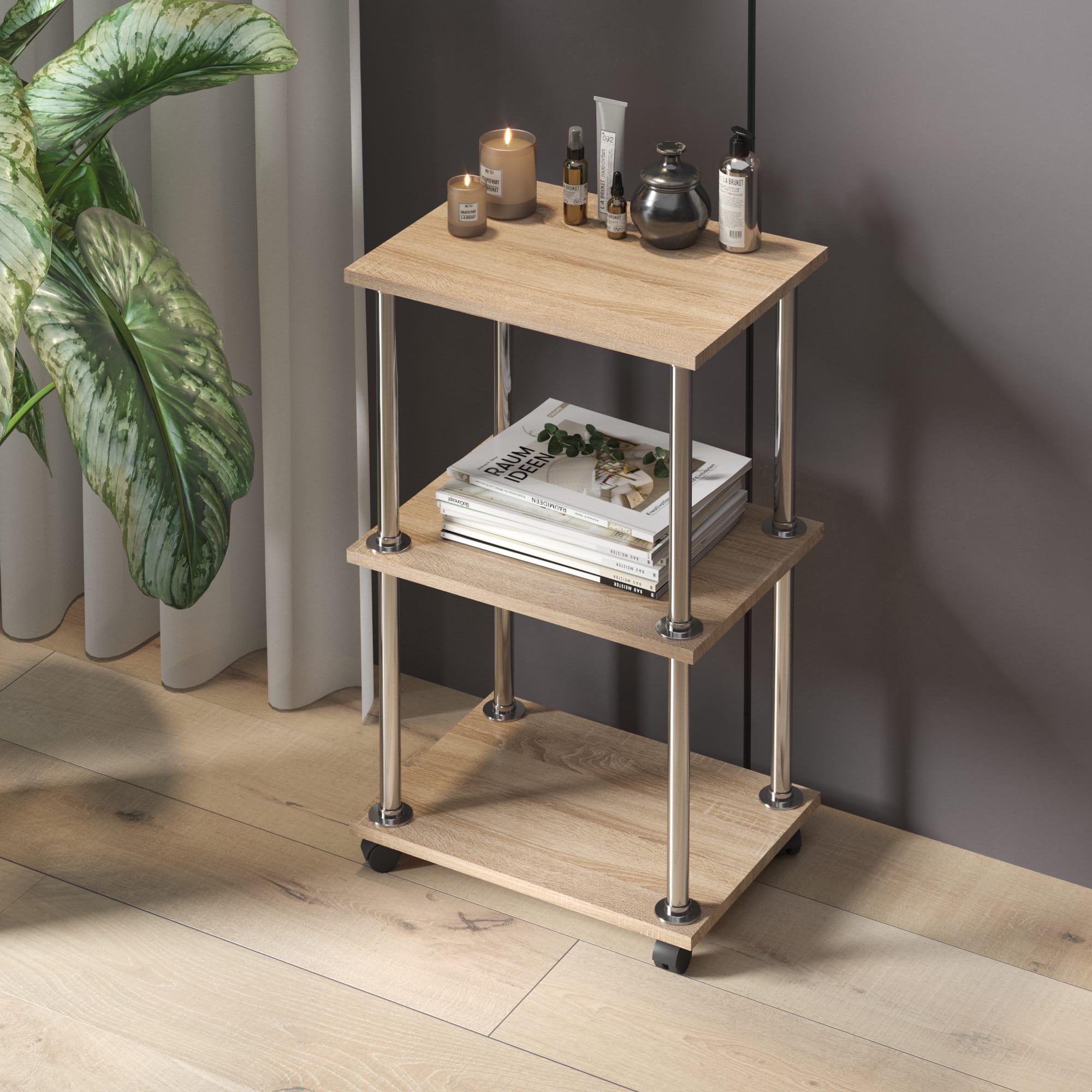 Этажерка на колесиках ЛДСП Дуб Сонома (372220)