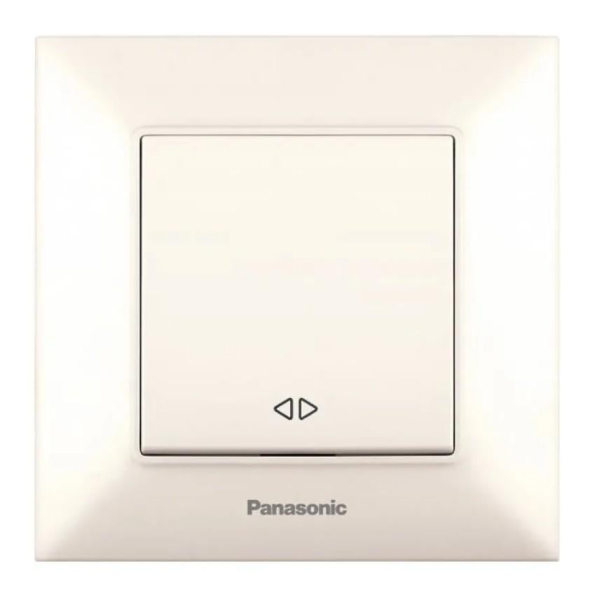 Вимикач одноклавішний перехресний Panasonic Arkedia Slim WNTC00052BG-UA Кремовий
