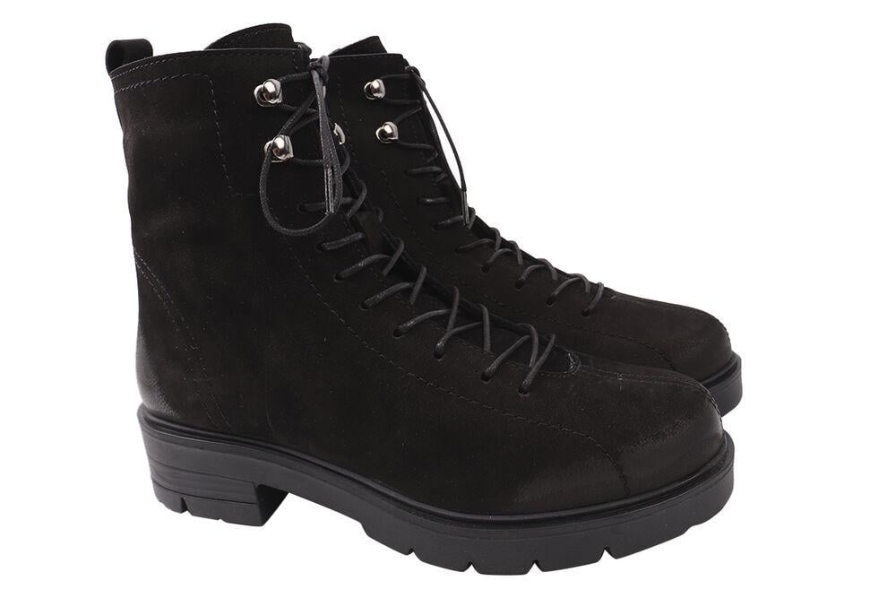 Ботинки женские Damlax на низком ходу нубук р. 36 Черный (53-21ZHC)