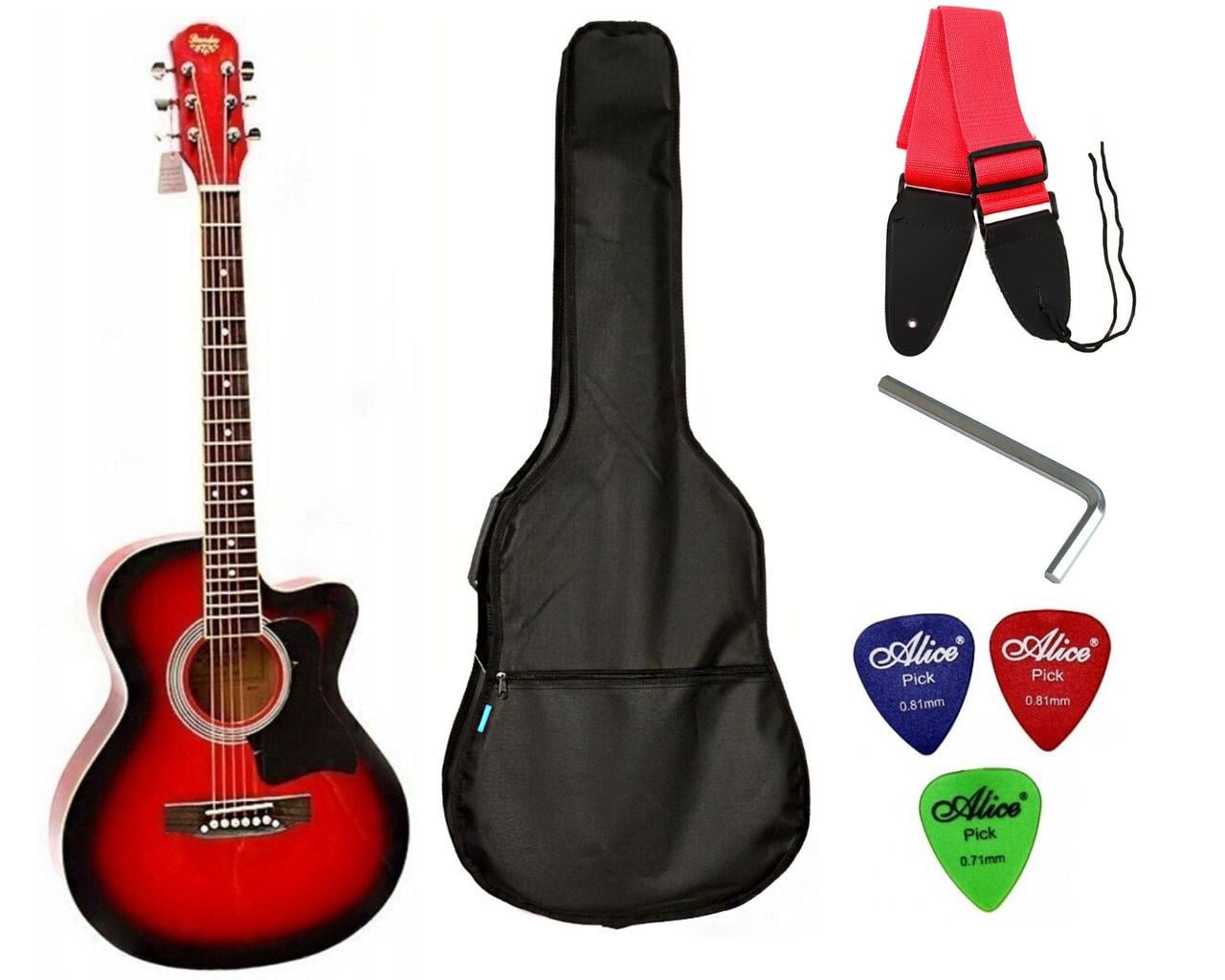 Набор акустическая гитара Bandes AG-831C RD 38+ чехол+ремень