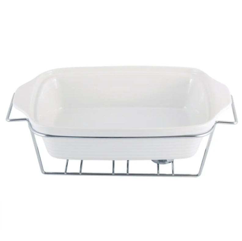 Мармит керамический Kamille 6403 2,4 л со стеклянной крышкой и металлической подставкой (NA001948)