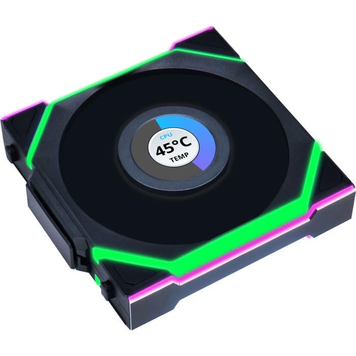 Корпусний вентилятор Lian Li Uni Fan SL Wireless LCD Reverse 120 PWM 120 мм 1900 об/хв Black (G99.12RSLLCD1W1B.00)