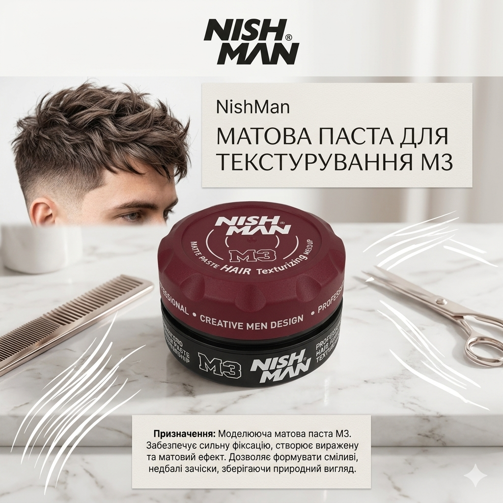 ᐉ Паста матова для стилізації волосся Nishman Matte Paste Hair ᐉ Паста матова для стилізації волосся Nishman Matte Paste Hair