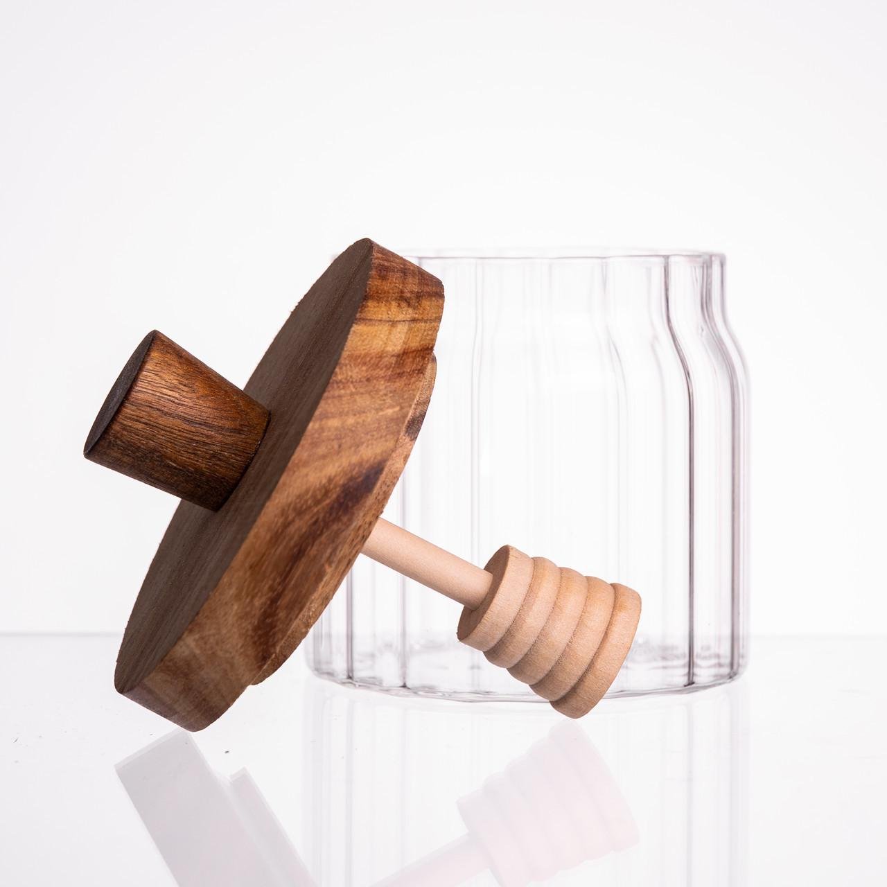 Медовниця скляна з кришкою і ложкою 320 мл (64486-4) - фото 4 Медовниця скляна з кришкою і ложкою 320 мл (64486-4) - фото 4