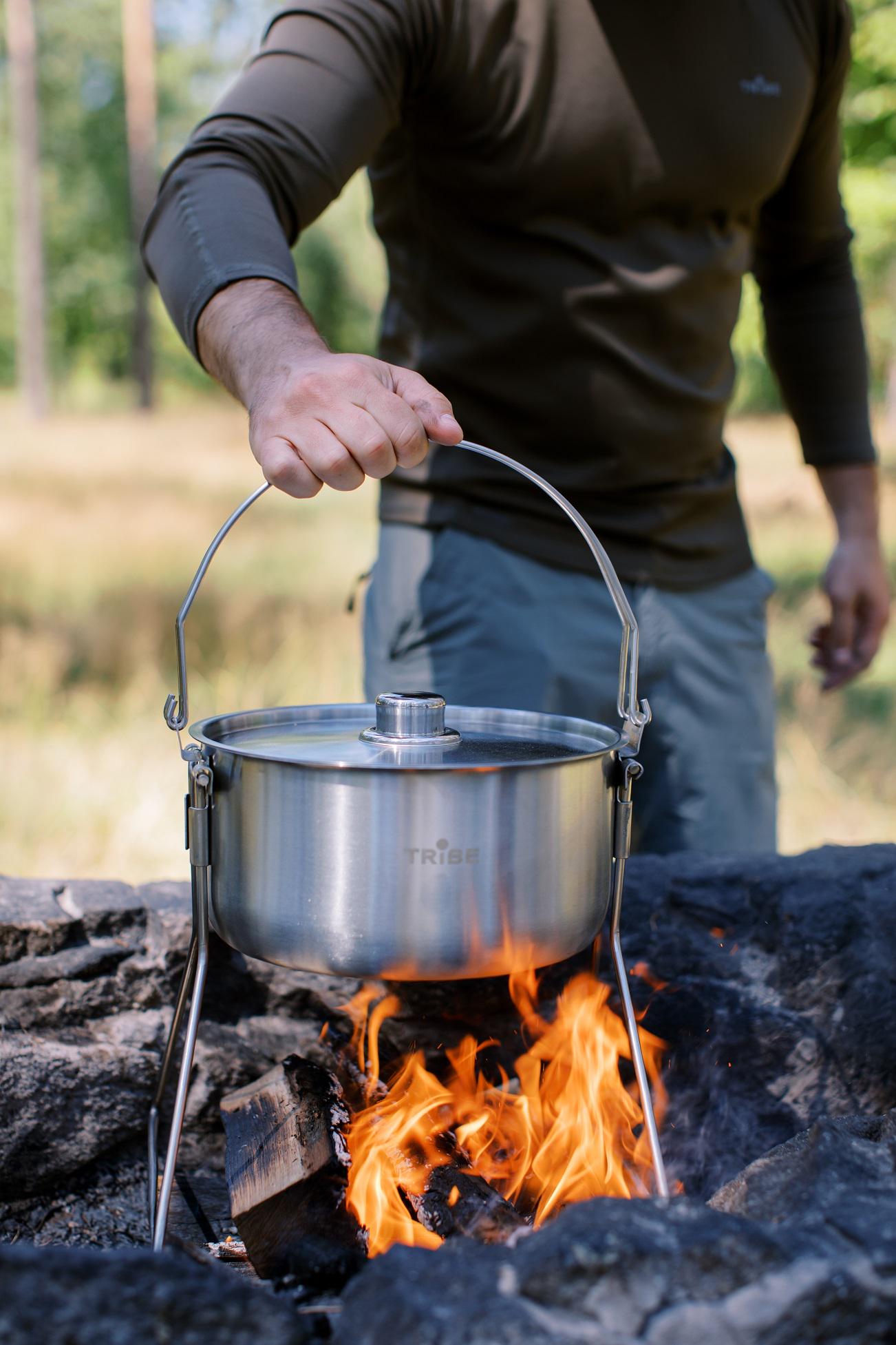 Котелок с ножками Tribe Family Pot 5,4 л (T-FH-0006-metal) - фото 9