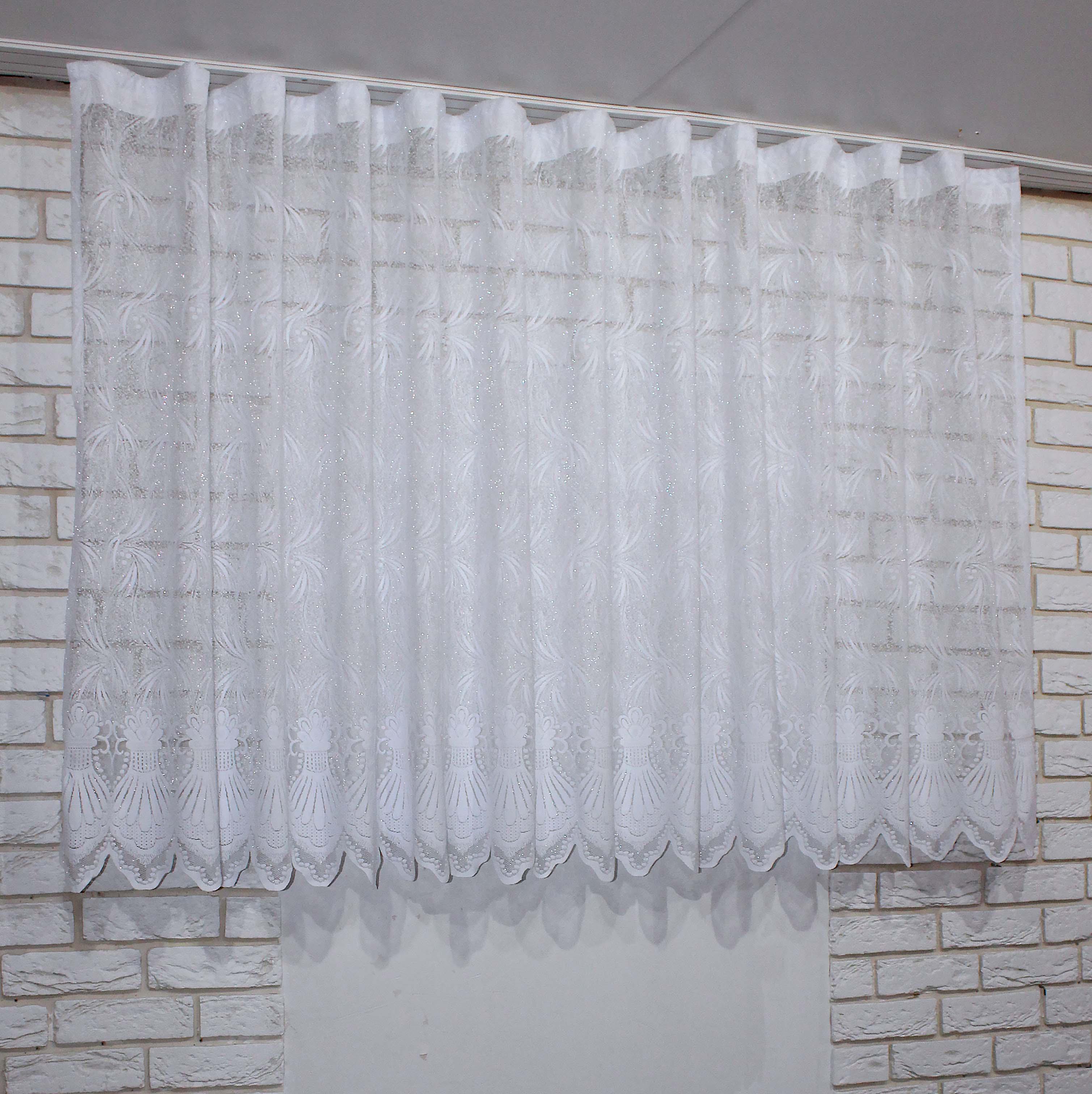 Тюль VR-Textil 728т жаккард 1,2 м 300х120 см Белый (40-434)