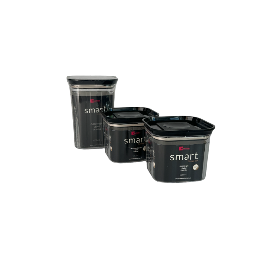 Пищевые контейнеры Motek Smart с крышкой черного цвета 3 шт. (SM-SET)