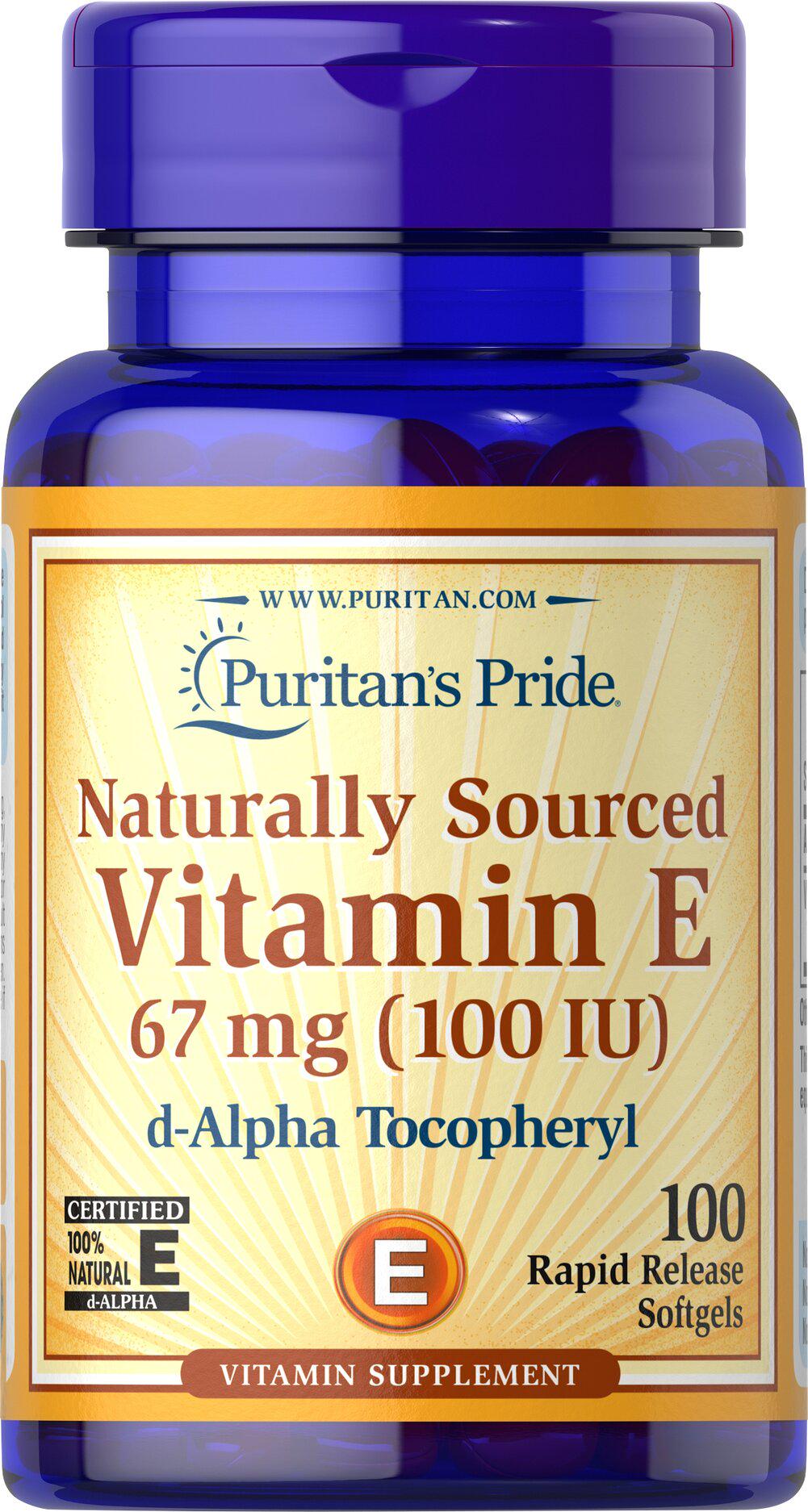 Вітамін Е Puritan's Pride Vitamin E-100 IU 67 мг Naturally Sourced 100 мг
