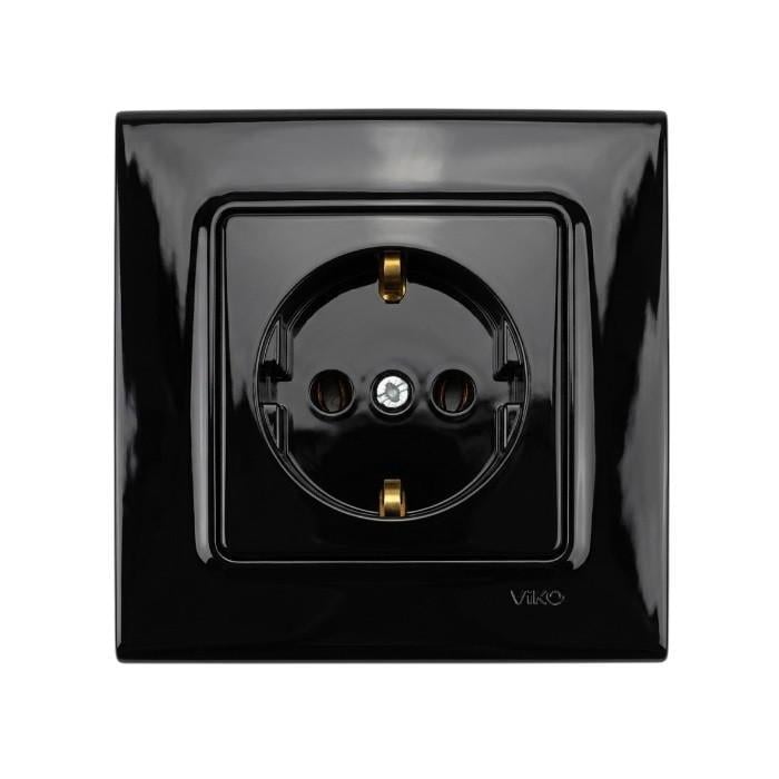 Розетка VIKO Linnera S с заземлением Черный (22464-е)