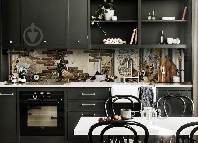 Скинали на кухню Zatarga «Lion Coffee 02» 650х2500 мм виниловая 3Д наклейка кухонный фартук самоклеящаяся Z180302/1