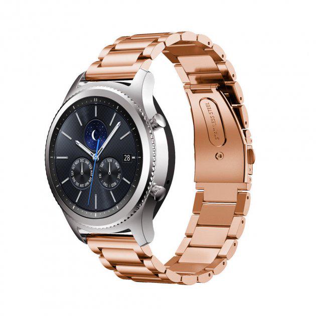 Металевий ремінець Watchbands Stainless Premium для Samsung Gear S3/Samsung Galaxy Watch 46 мм Rose Gold (WB016METALROSEGOLD) - фото 2