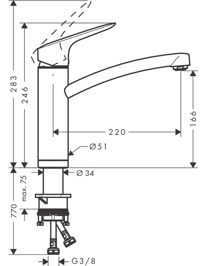 Змішувач для кухні Hansgrohe Logis 160 1Jet (71833000) - фото 3