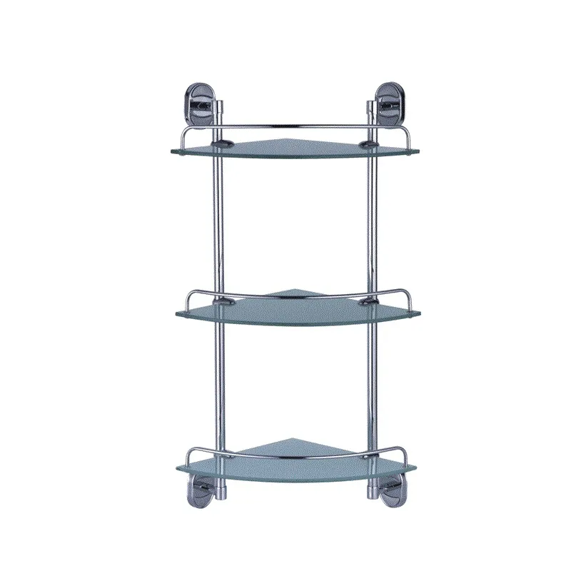 Полочка угловая Zerix AFB-0107-3 трехъярусная стеклянная