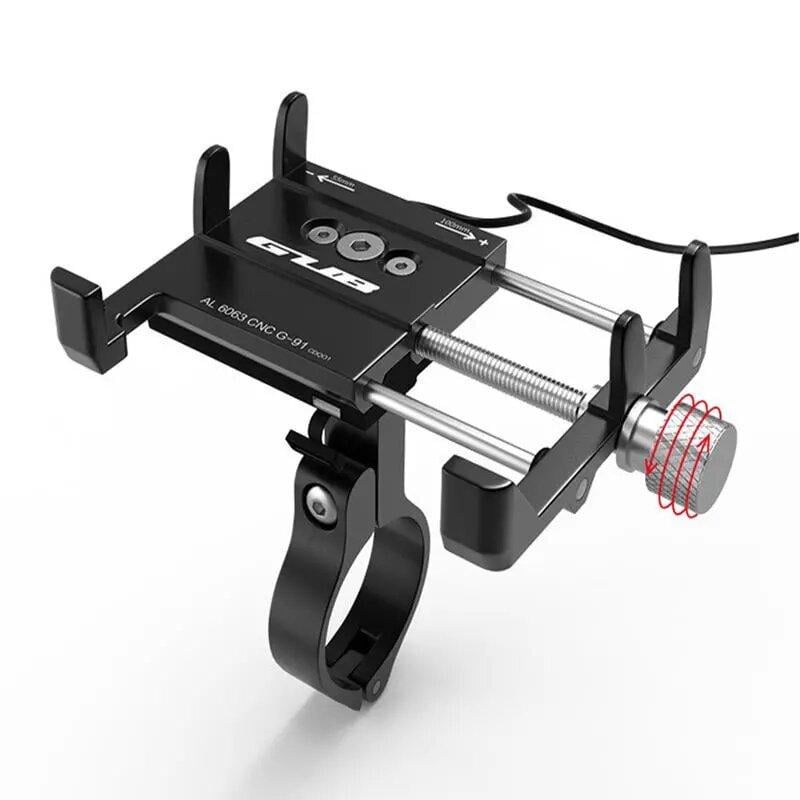 Алюминиевый держатель для смартфона GUB G-91 на руль мотоцикла / велосипеда с USB зарядкой Черный - фото 2 Алюминиевый держатель для смартфона GUB G-91 на руль мотоцикла / велосипеда с USB зарядкой Черный - фото 2