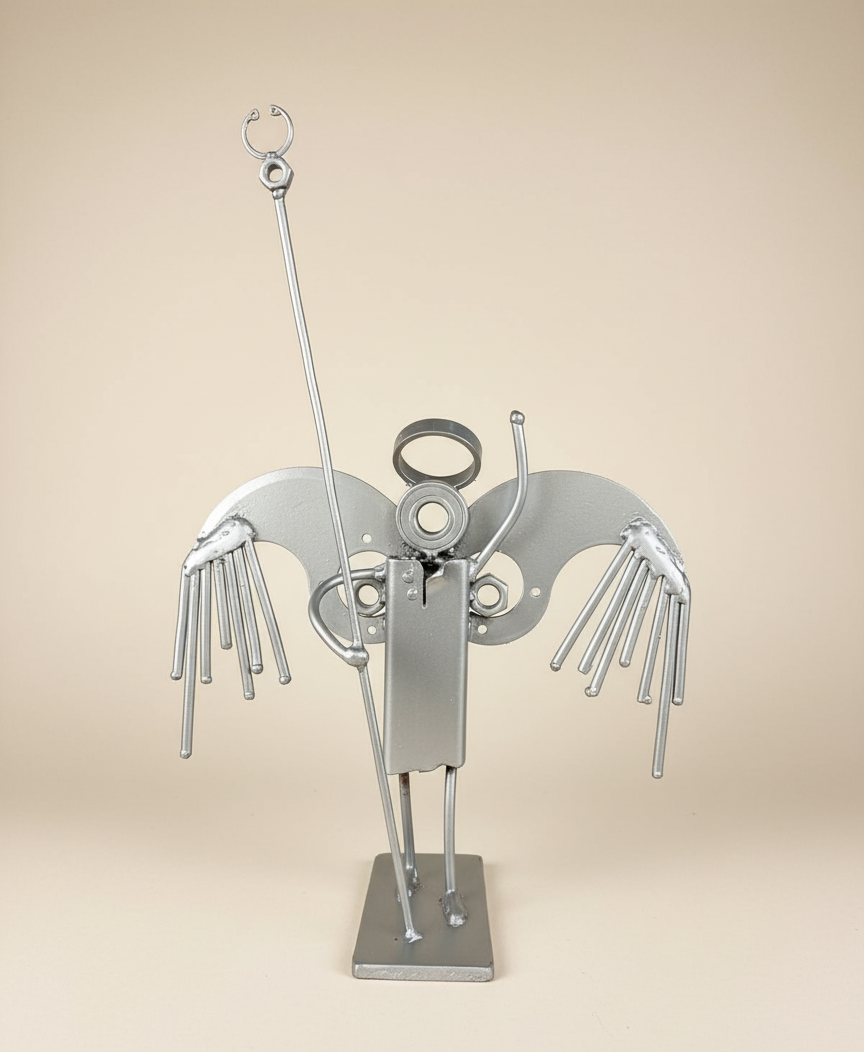 Статуэтка ангел с крыльями и нимбом кованая (30708574)