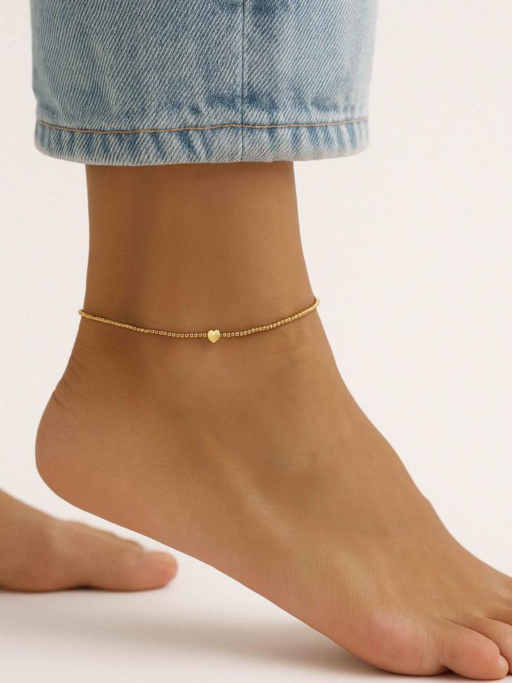 Браслет-анклет на ногу із золотого японського бісеру (4739) - фото 3
