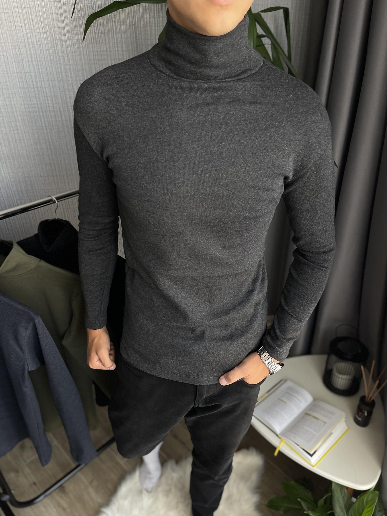 Гольф чоловічий зимовий на флісі облягаючий S Графіт (26534/2/1) - фото 1 Гольф чоловічий зимовий на флісі облягаючий S Графіт (26534/2/1) - фото 1