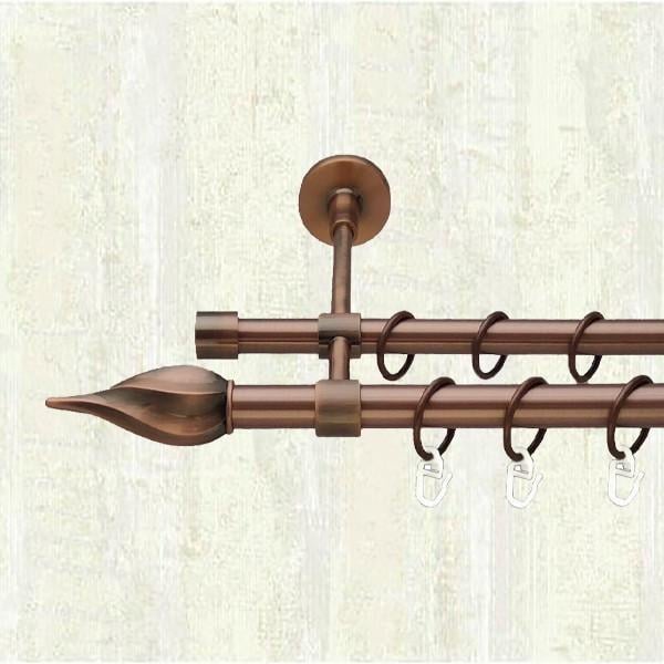 Карниз для штор Orvit Твисто двухрядное 19/19 мм открытый 300 см Медь (000-6699)