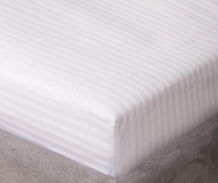 Простынь на резинке Viluta сатин страйп 140x200+25 см Белый (24938692)